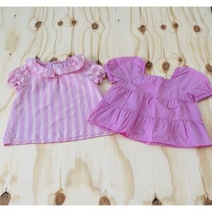 CREWCUTS Bundle Of 2 Girls Short Sleeve Top Shirt  Puff Sleeves S (6-7)